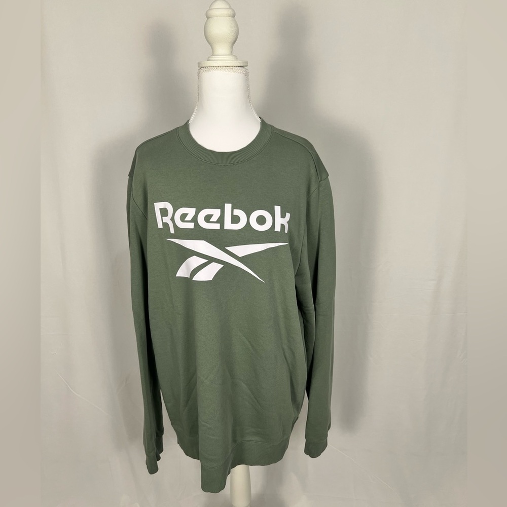 Reebok Olive Green Logo Crewneck Sweatshirt
